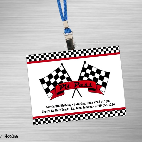 VIP Pit Pass printable invite | The Homespun Hostess