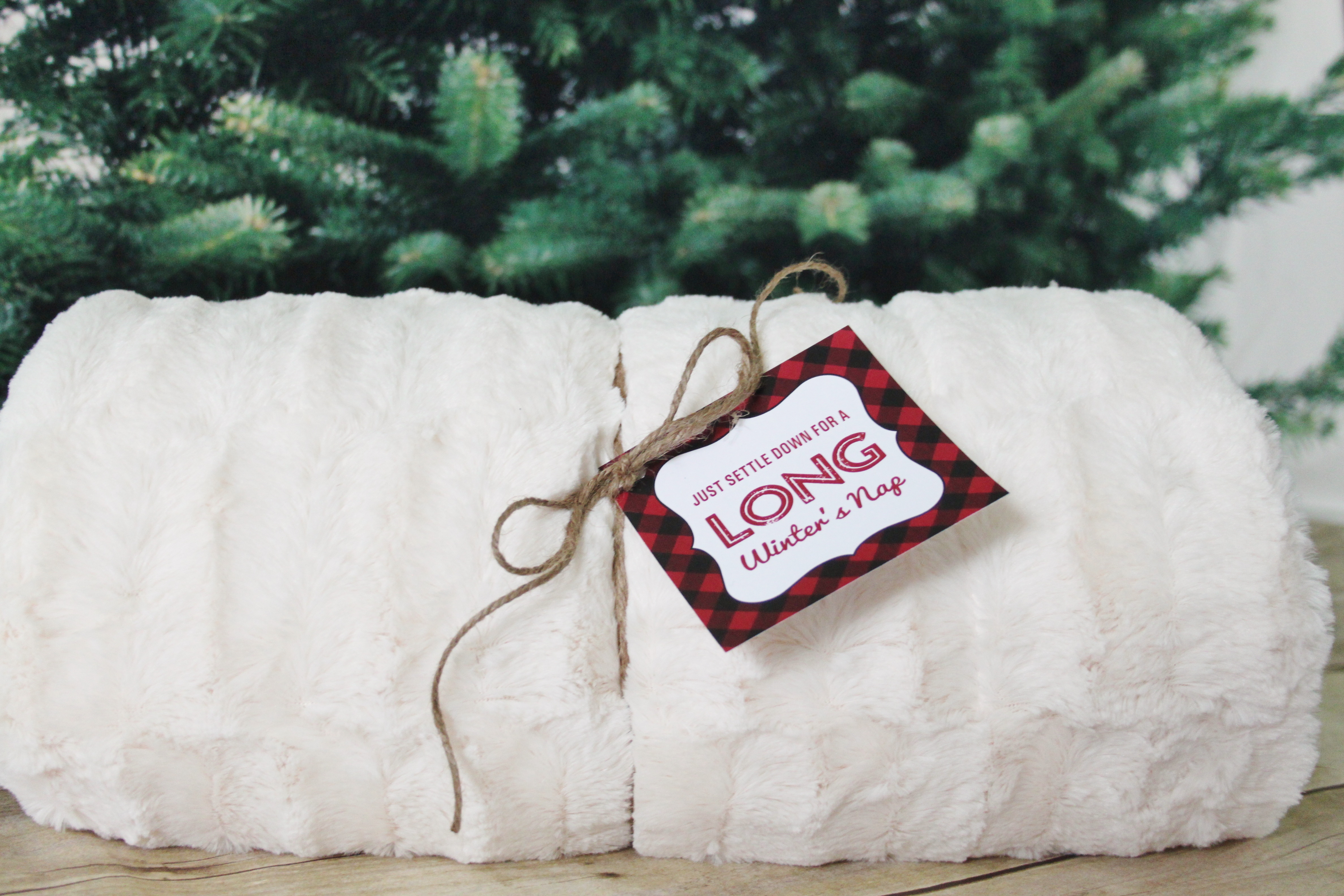 Cozy Buffalo Check Plaid Blanket Gift Tags – Instant Download